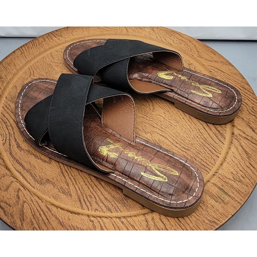 Seven7 Jesse Sandal Slides  Criss-Cross Strap Black Women's Size 7 - Picture 7 of 10